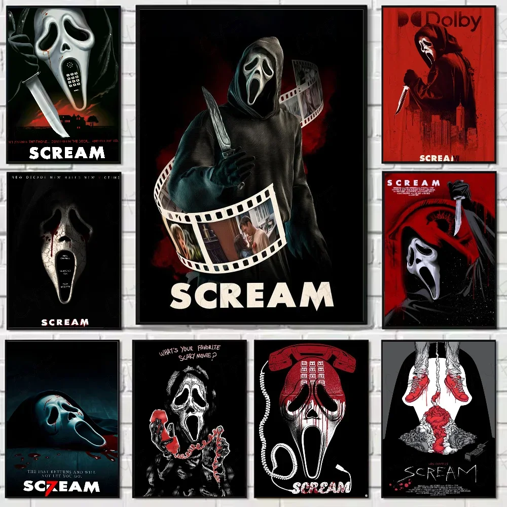 Classic Horror Thriller Movie S-ScreaM Poster High Quality Wall Art for Home Office Bedroom Living Room Hallway Bar Perfect Gift