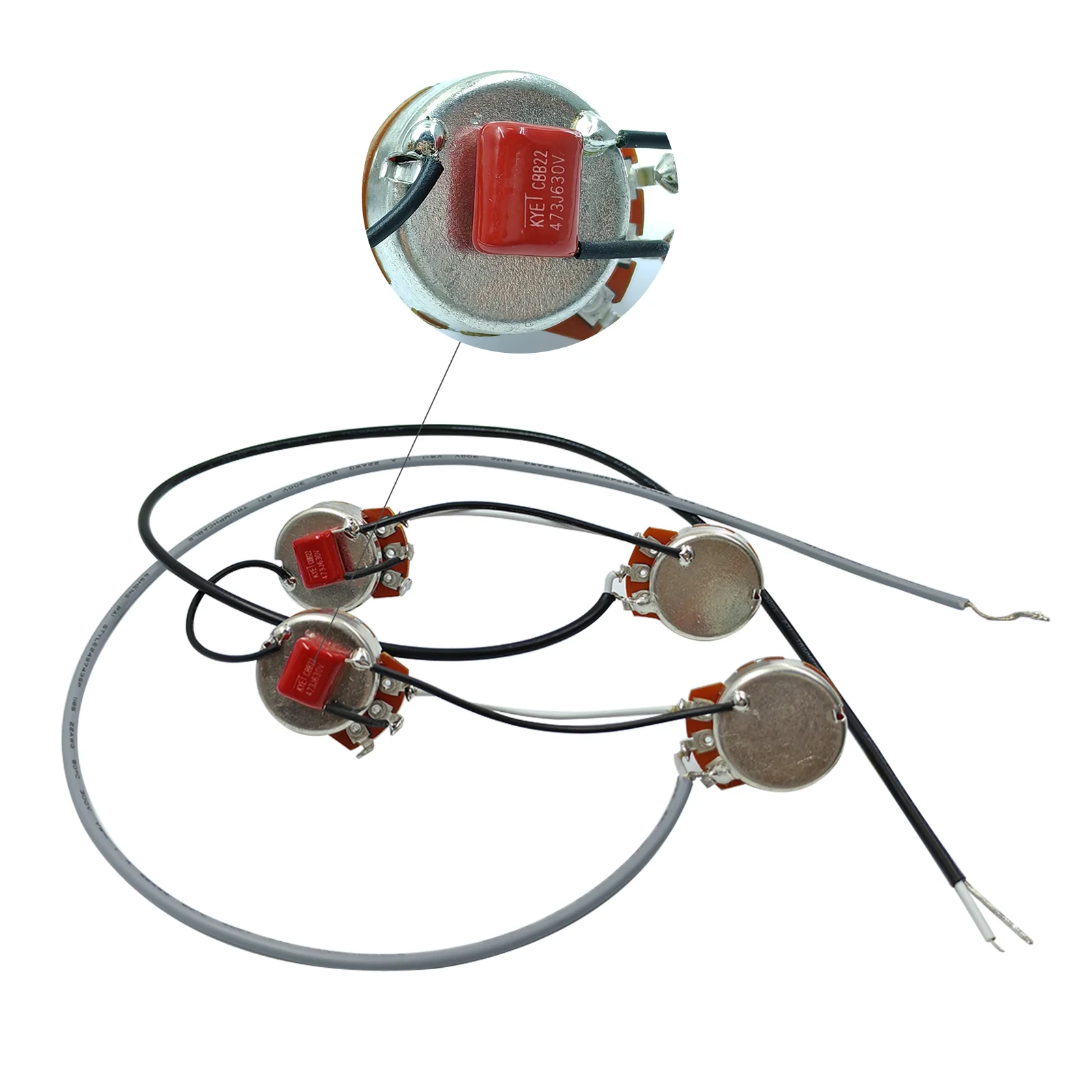 PHRILM جيتار سلكي مسبقًا، حزام لاقط هامبوكينغ، سلكي مسبقًا 2V2T مع مقياس جهد 500K ومفتاح تبديل ثلاثي الاتجاهات لـ LP #2