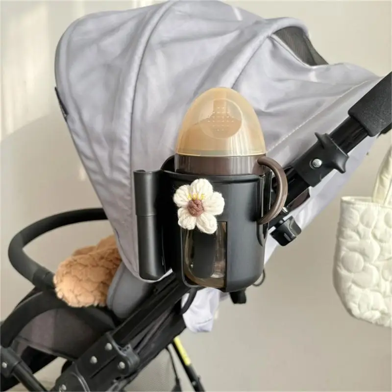 حامل كأس عربة 2 في 1 مع جبل الهاتف للآباء والأمهات المشغولين منظم المشبك القابل للتعديل للآباء والأمهات الصغار ملحق عربة Pram #4