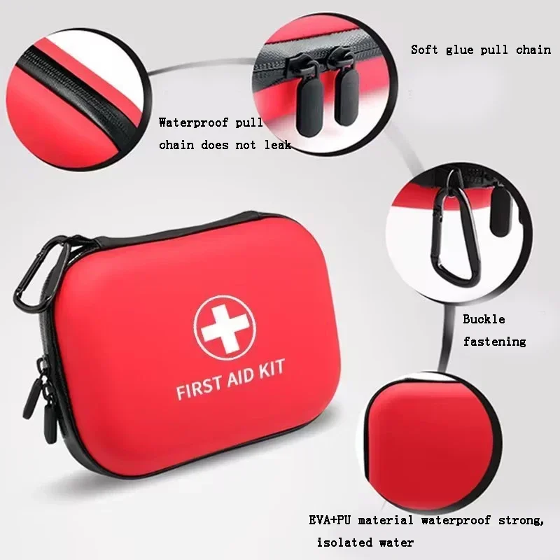 Portable Home First Aid Kit School Emergency Epidemic Prevention PU Waterproof First Aid Kit Car EVA Hard Shell Storage Kit