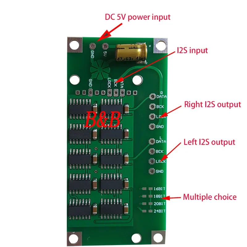NOS DAC/I2S Format Decoder Shifter Board IIS I2S Data Conversion Decoding Board