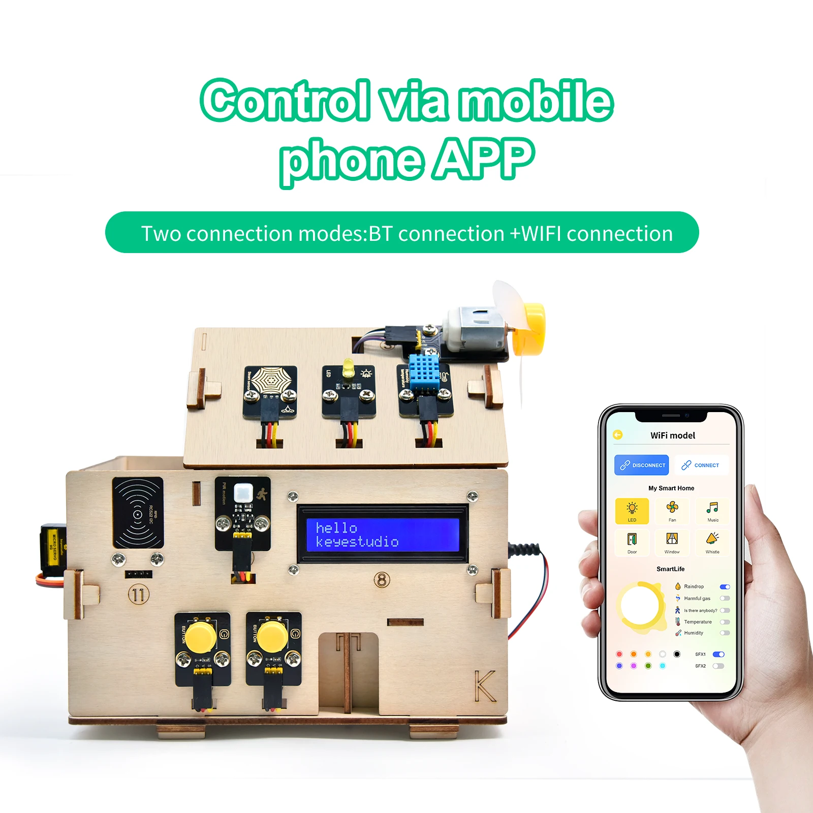   Kompletny zestaw startowy Keyestudio IOT Smart Home dla Arduino ESP32, edukacyjny zestaw STEM do nauki programowania MicroPython, zestaw elektroniczny DIY