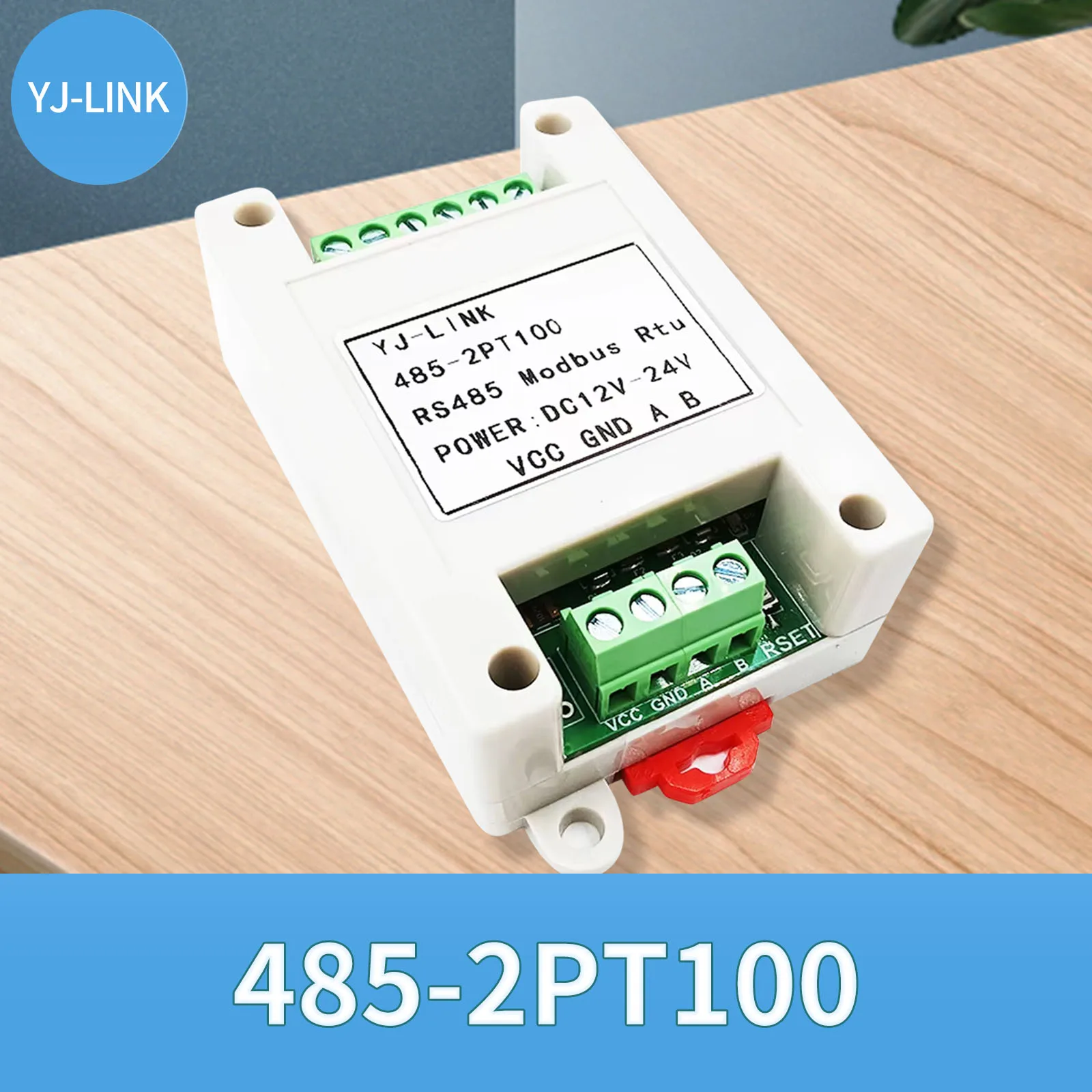 2ch PT100 thermal resistance temperature acquisition module RS485 modbus rtu communication