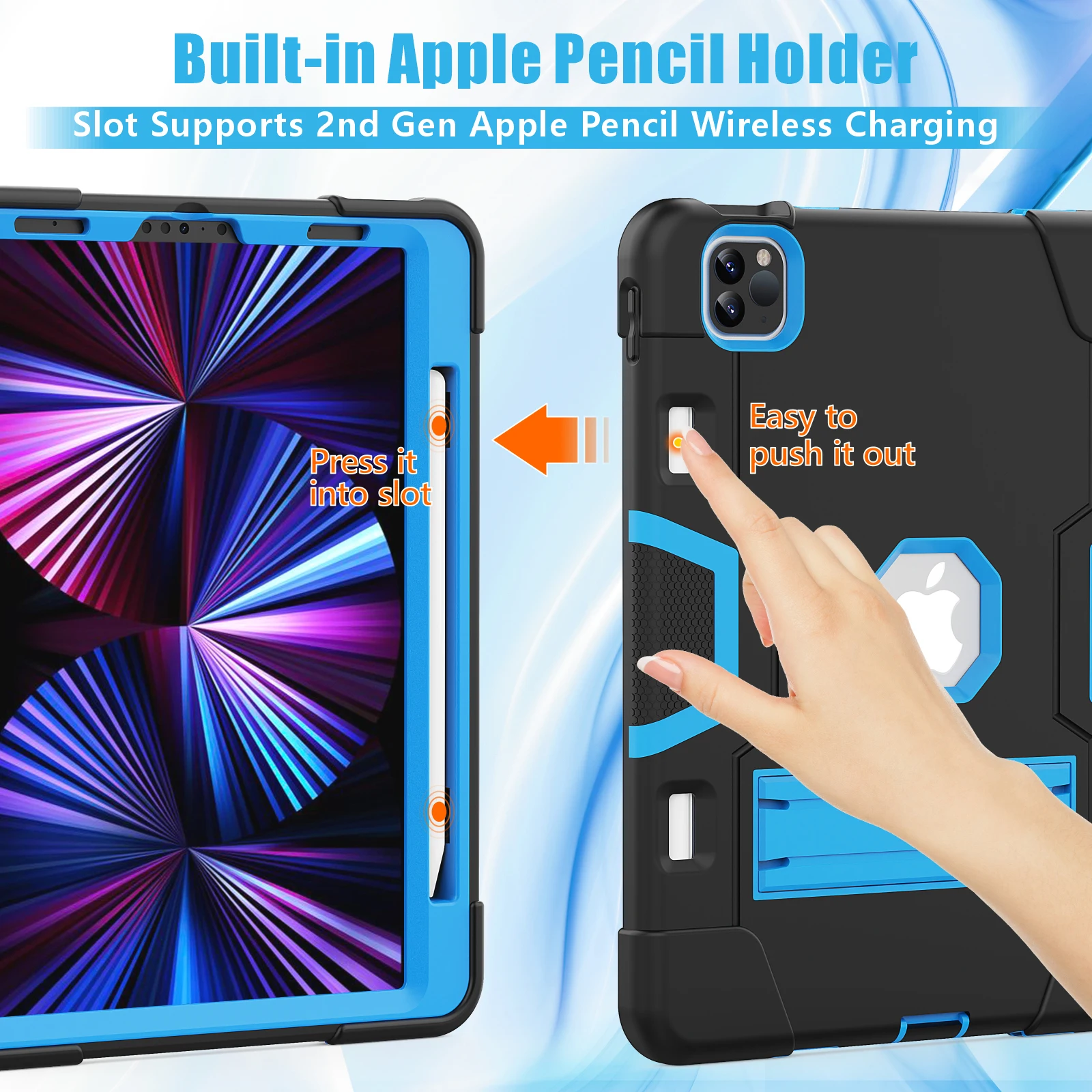 Tablet Protective Case B1 Model Is Suitable for iPad Pro 11Inch /Ipad Air4 5 10.9Inch with Pen Slot Bracket 12 Colors Available