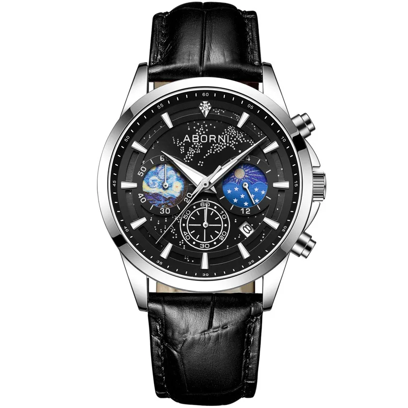 ساعة كوارتز فاخرة جديدة لعام 2025 للرجال، تقويم عصري متعدد الوظائف، إضاءة ليلية، مقاومة للماء، وسيم راقي