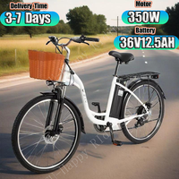 DAYU C6 Electric Bike 350W Motor 36V12.5AH Lithium Battery Dual Disc Brake E Bike 26 Inch Tire City Commuting Electric Bicycle