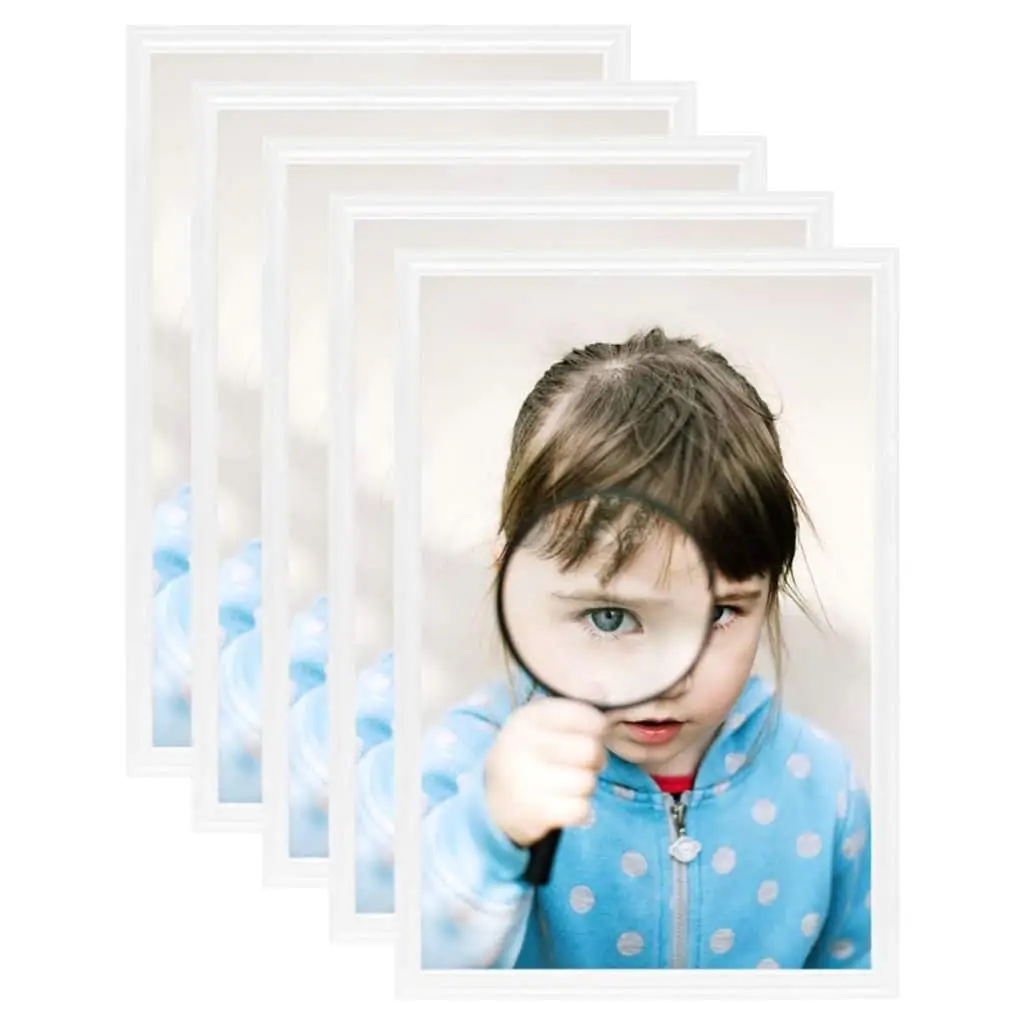5pcs White MDF Photo Frame Collage Set for table Display - 21x29.7cm