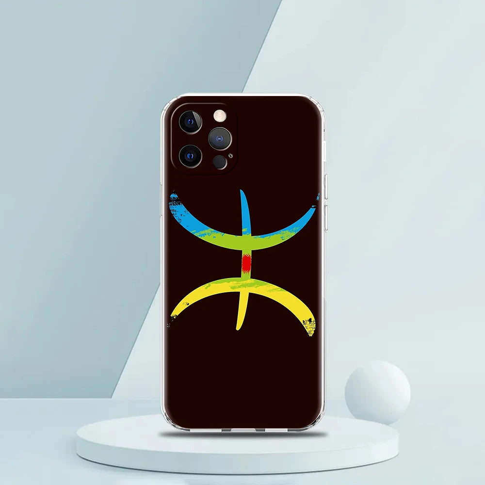 Amazigh Berber Flag Phone Case for iPhone 16 15 14 13 12 Pro Max Cover Transparent for iPhone 11 Pro Max 7 8 Plus XS XR Shell