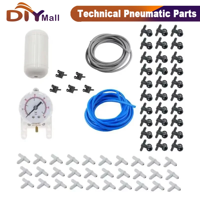 

69pcs MOC Technical Hose Air Pump Tank Push Rod Putter Switch Piston Compatible With legoeds Pneumatic Parts 42043 9641 47225