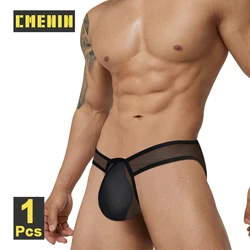 CMENIN Transparent Mesh Briefs Man Ultra-thin Underwear Sexy Large Crotch Pouch Male Briefs Panties Sissy Slips Gays Underpants