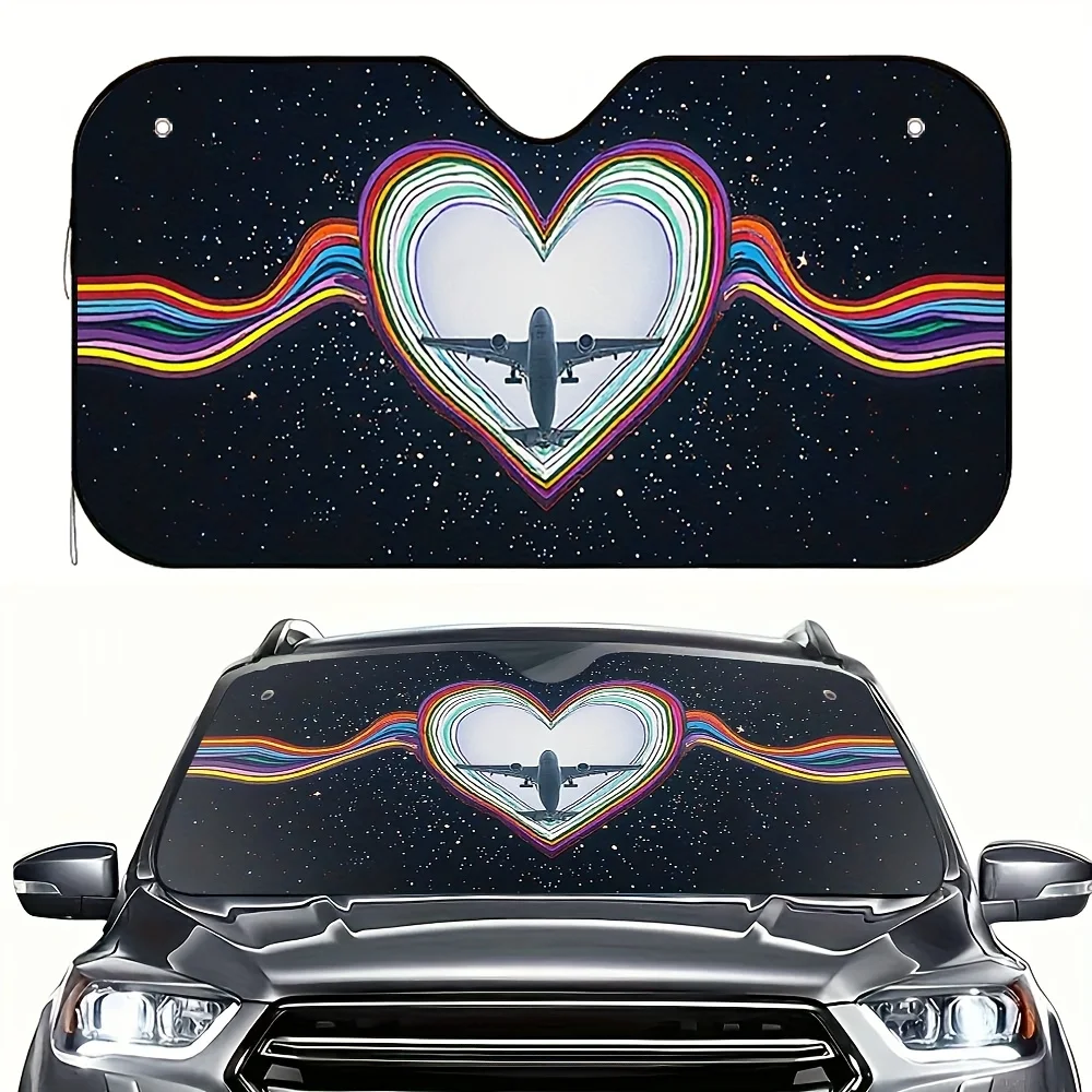 One Piece Of Heart-Shaped, Colorful Beam Sun Visor Designed For Pets, Providing A Hair-Repellent Shield For Furry Passengers. Th