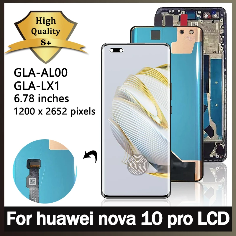 

6,78 ''Новый 120 Гц для Huawei nova 10 pro ЖК-дисплей GLA-AL00 Дигитайзер сенсорного экрана для Nova 10 Pro GLA-LX1 Рамка дисплея