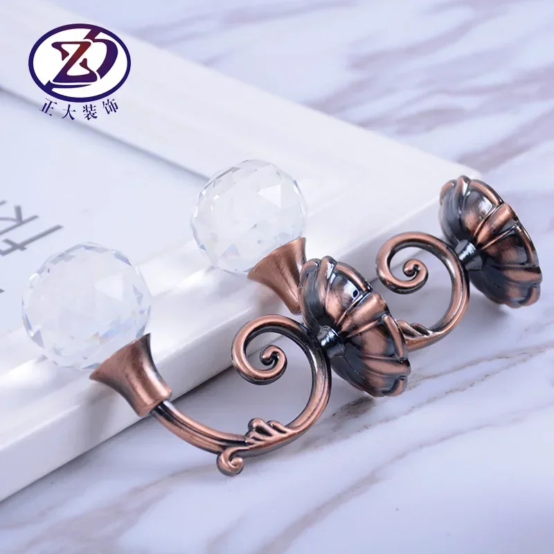 2pcs Metal Crystal Glass Curtain Holdback Wall Tie Back Hooks Hanger Holder Luxurious Window Accessories Drop Shipping