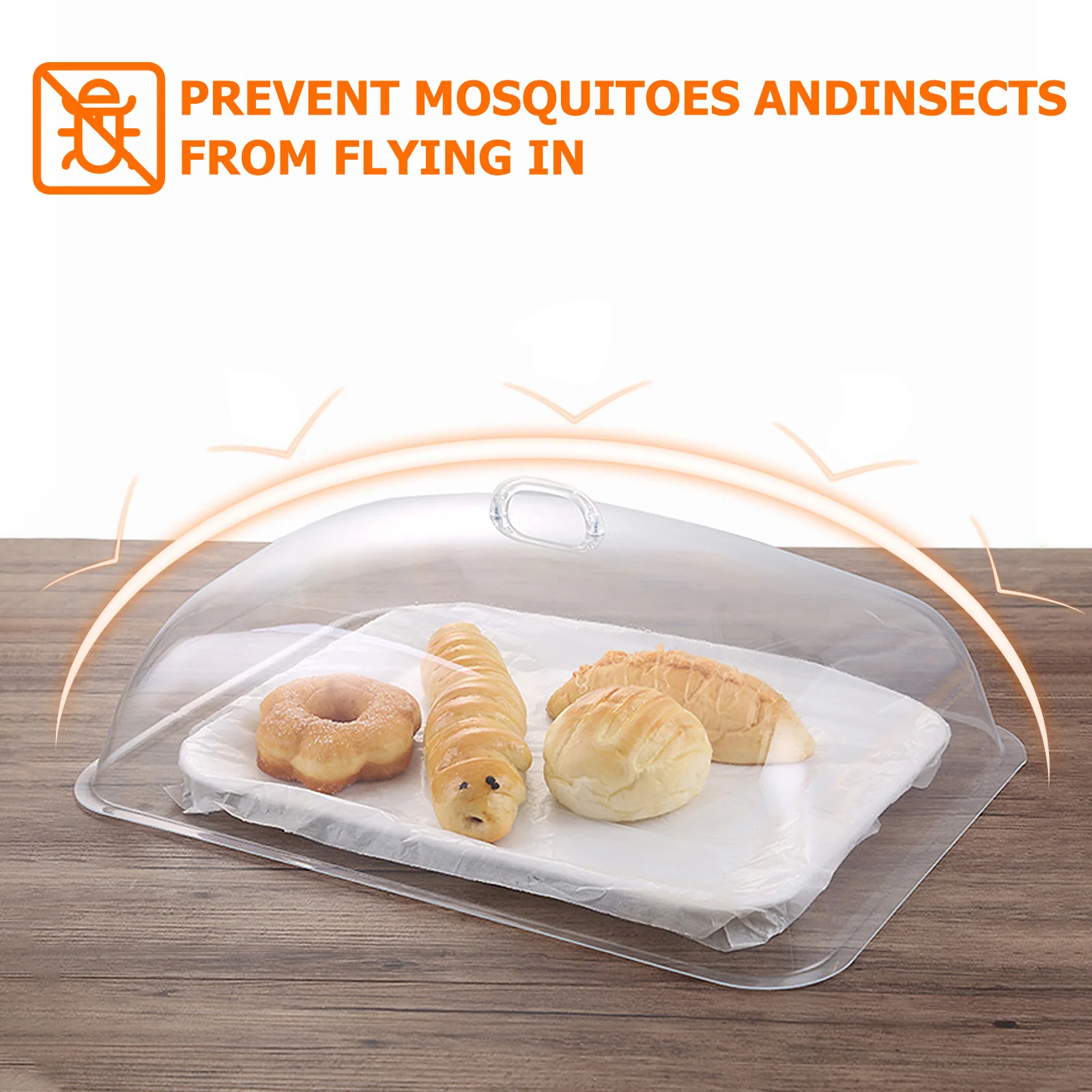 

1Pcs Transparent Plastic Cake Dome Food Cover Protective Cover Snack Tray Lid for Food Storage Practical Cake Dome