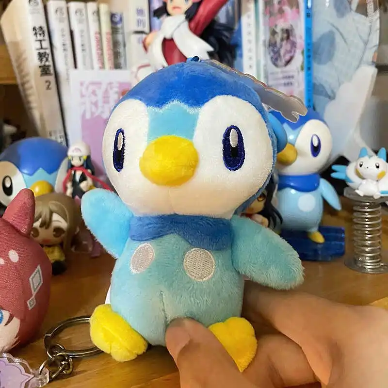 12cm Genuine Original Pokemon Piplup Stuffed Plush Toys Plushie Keychain Animal Kawaii Pendant Doll Birthday Party Gift For Kids