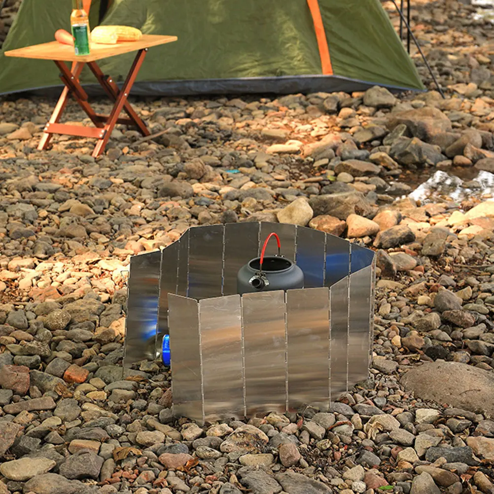 

Aluminum Alloy Windproof Plate Stove Camping Shield Foldable Lightweight Windscreen Protector for Outdoor Cooking Stoves