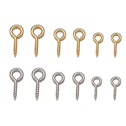 50pcs Stainless Steel Small Screw Eyes Pin Bail Peg Clasps Hooks for DIY Half Drilled Beads Resin Jewelry Earring Making Finding
