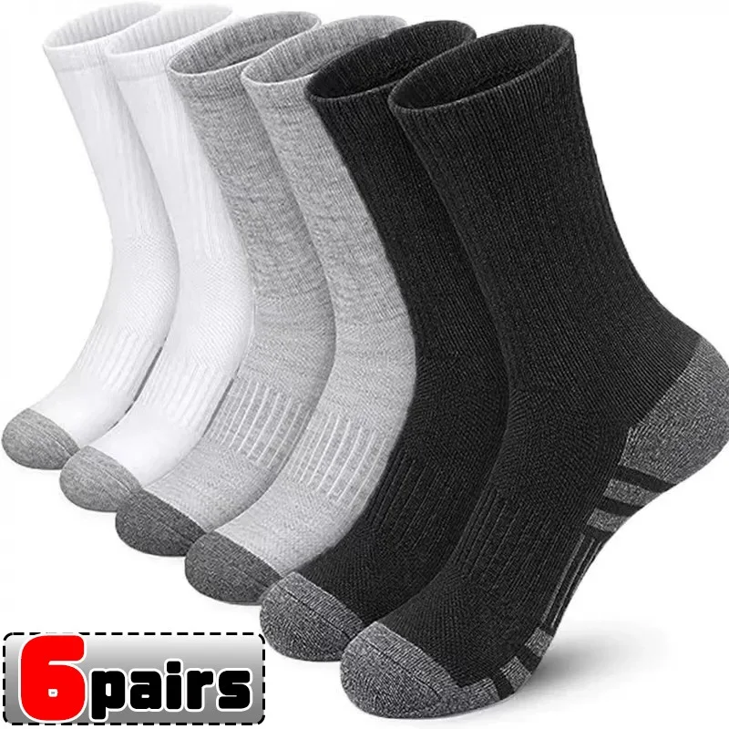 

Men's Plus Size Cotton Middle Tube Socks Breathable Soft Running Socks Mesh Moisture-Wicking Elastic Cuff Sports Sock Daily Wear