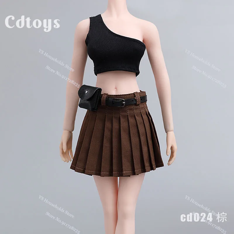 

Cdtoys Cd024 1/6 Female Soldier Irregular Vest Pleated Uniform Skirt Belt Clothes Set Accessory For 12'' Action Figure Body