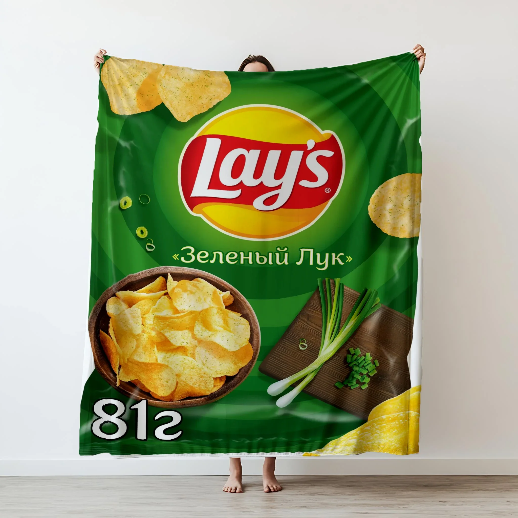 Super Soft Cartoon Snack Print Flannel Throw Blanket for Home Travel Bedroom Car  Cozy Comfort Gift