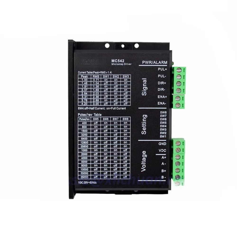 

Лидер продаж, 2-фазный драйвер шагового двигателя 24-50 В постоянного тока 0,71-4,2 А MC542 Nema23, микрошаговый привод с ЧПУ, замена M542 2M542 2DM542