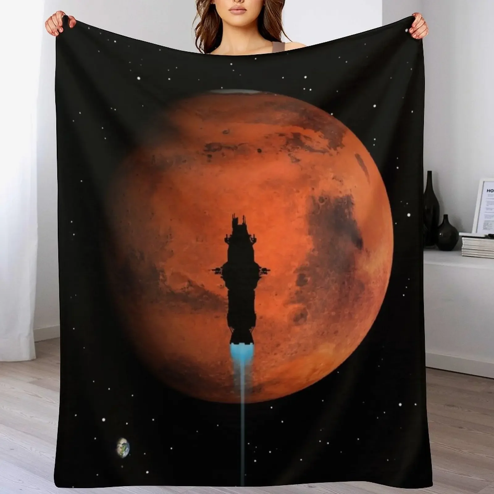 Rocinante Silhouette Poster Throw Blanket blankets and throws Weighted Large Shaggy Blankets