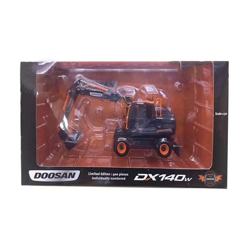 Diecast 1:50 Scale Doosan DX160W DX140W Wheeled Excavator Alloy