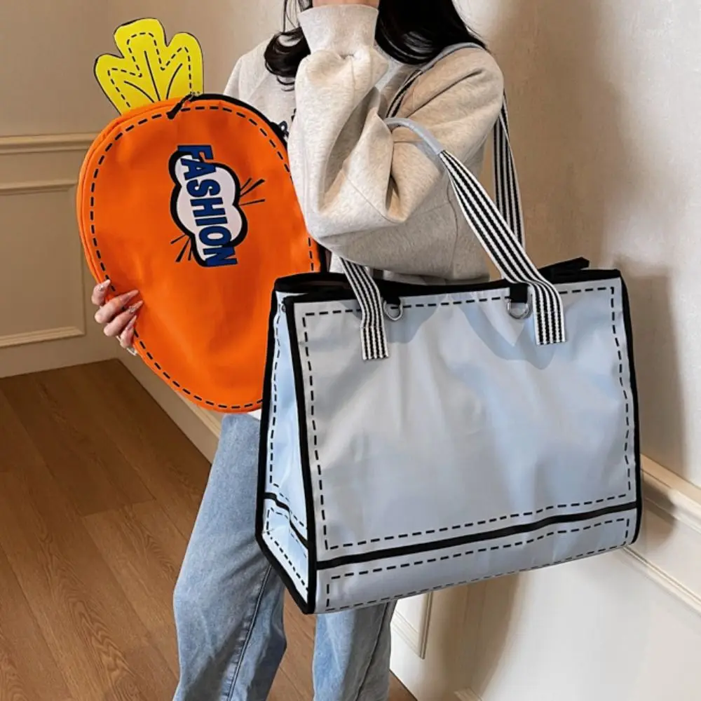 

Модная большая вместительная спортивная сумка для хранения ракеток, мультяшная сумка для фитнеса с комиксами, съемная сумка-морковка в корейском стиле для девочек