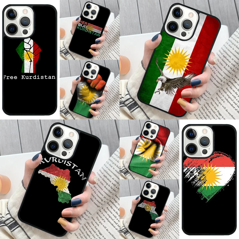 Kurdistan Flag Phone Case Cover for iPhone 16 12 mini 11 13 14 15 Pro Max SE 2020 for Apple 7 8 Plus Coque