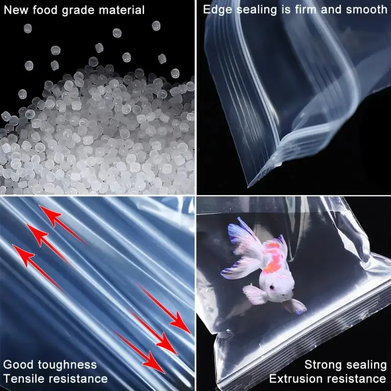 100 Stuks Hersluitbare Witte Rand Plastic Afdichting Rits Zak Clear Poly Bag Voedsel Opslag Hersluitbare Vacuüm Vers Organiseren Snoepjes Zak