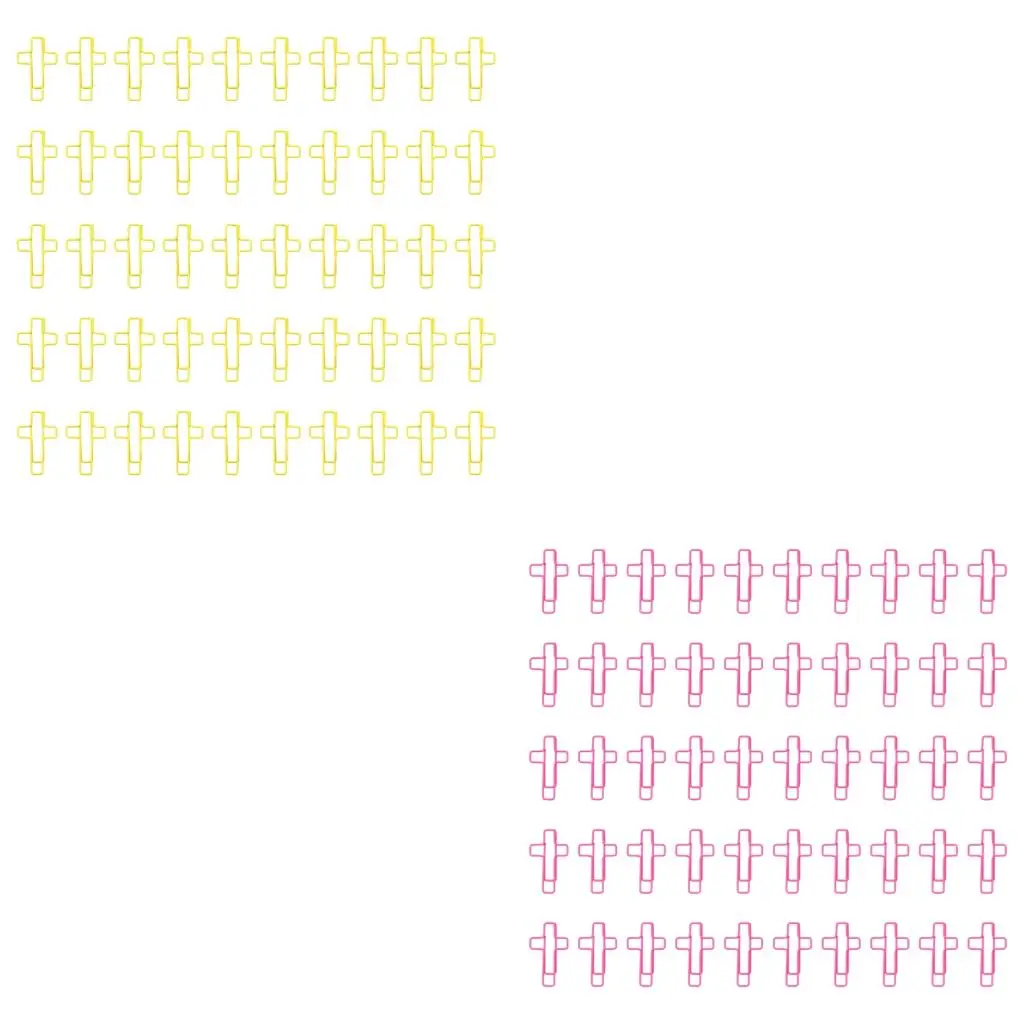  50 Pcs Crosses Shaped Paper Clips Metal Paperclips Bookmarks Office Clips Planner Clips Office Supplies for Student