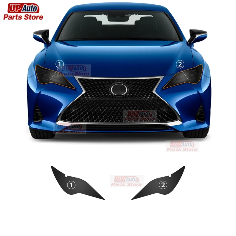 

2 Pcs Car Headlight Protective Film Transparent Black TPU Sticker For Lexus RC 2019-UP Headlight Rearview Accessories