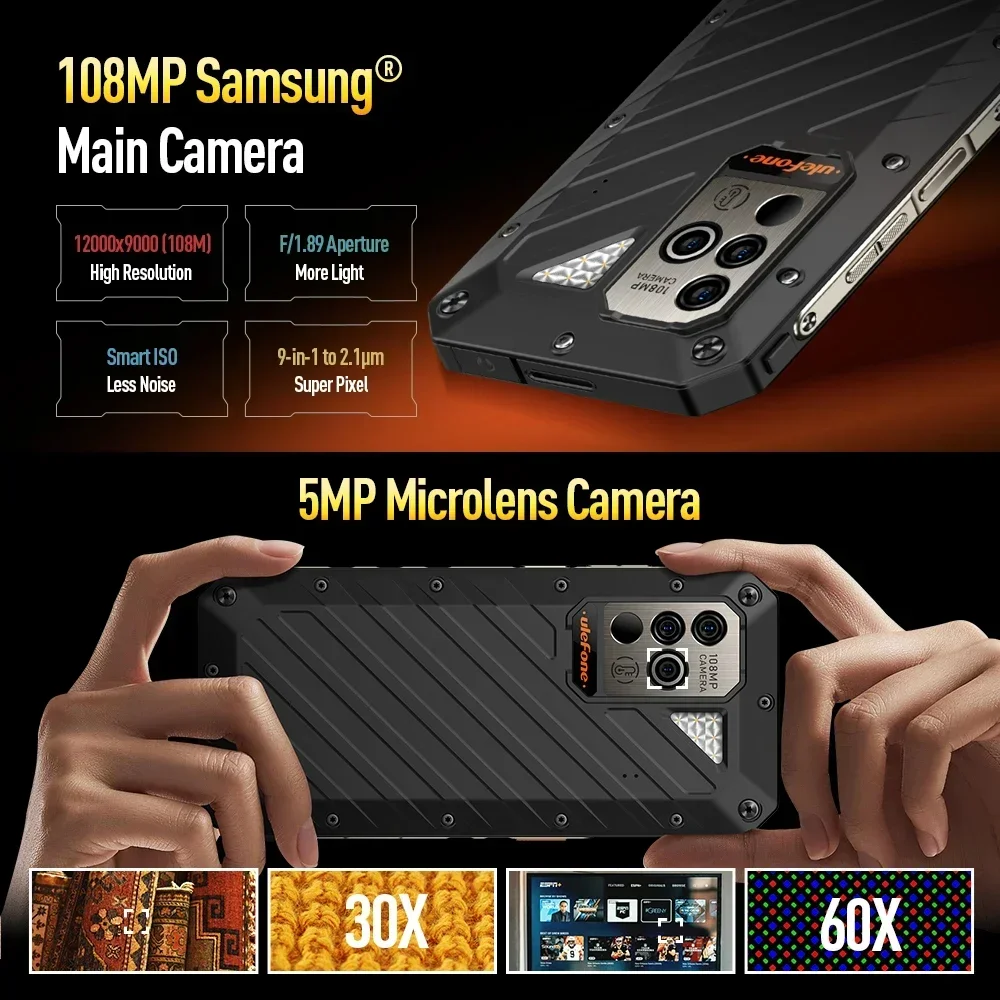 Ulefone Power Armor 19 Rugged 4G Smartphone Android Octa Core 6.58Inch 12GB+256GB Mobile Phone 66W  9600mAh Global Version