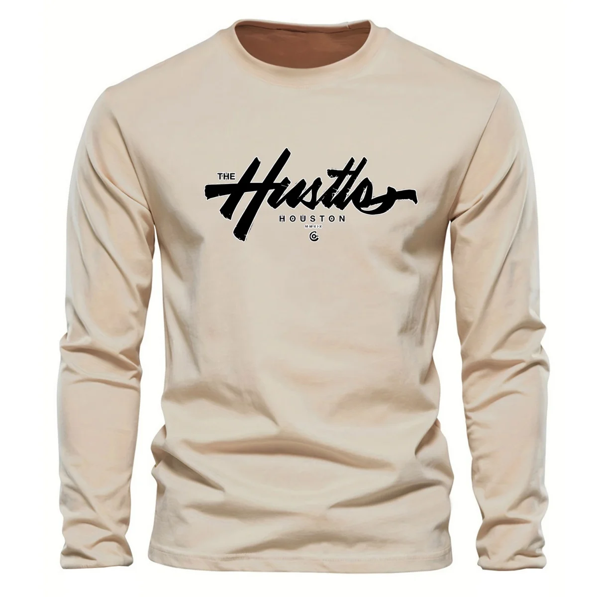 

Fashion Houston English Letter 3D Printed Men's Long Sleeve T-shirt Casual Graphic Tops Autumn Loose O-Neck Tees Sports Pullover