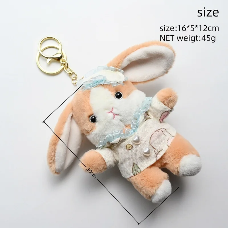 かわいい着せ替え寝ているウサギのぬいぐるみおもちゃバックパックぬいぐるみペンダントキーホルダーソフト漫画ぬいぐるみおもちゃかわいいギフト