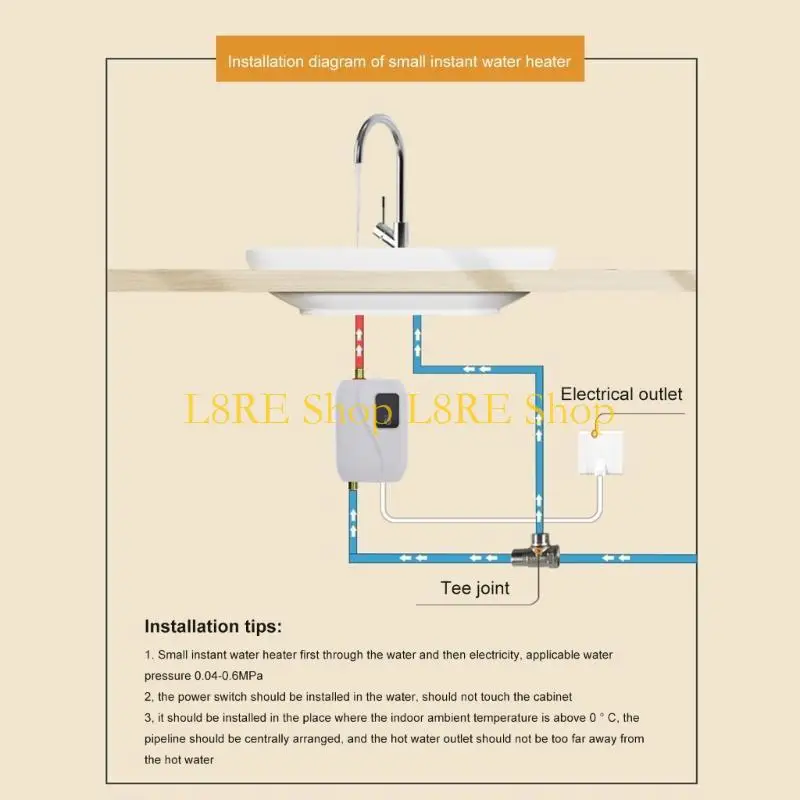 빠르고 효율적인 난방을위한 싱크대 전기 온수기 아래 L8RE 미니어처 3500W