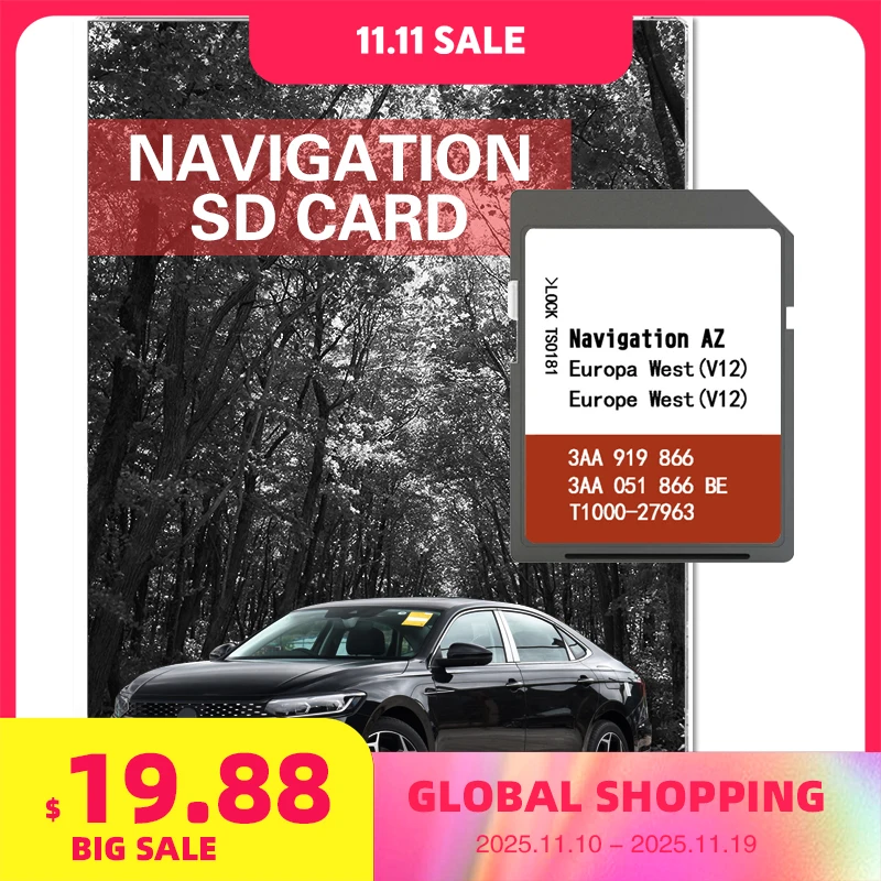 

AZ V12 West RNS315 V12 Western Europe 2020 Map Naving SD GPS Sat Nav Memory Card GPS Navigation Europa West SD Card