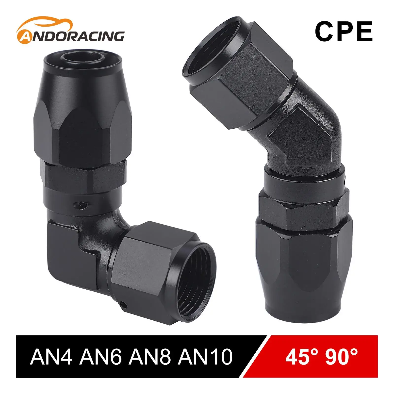 

Black 45 Degree 90 Degree Aluminum AN4 AN6 AN8 AN10 Forged Type Swivel Hose End Fitting Adapter For Car CPE Oil Cooler Fuel Line