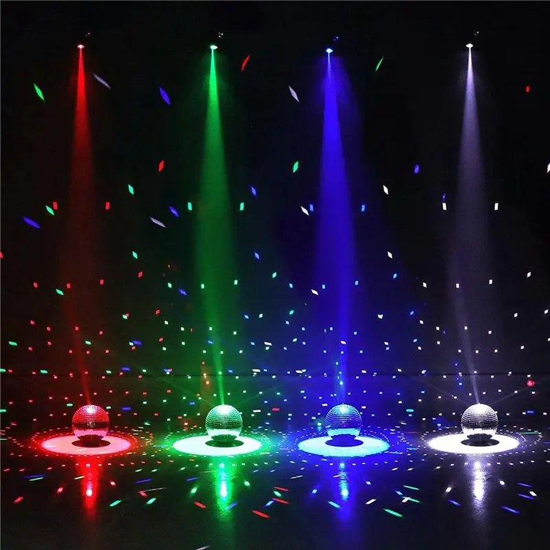 NALFI-2X Pinspot Light For Disco Ball 15W RGBW 4 In 1 Mirror Ball Light With Remote Control For Parties DJ Disco Club EU Plug