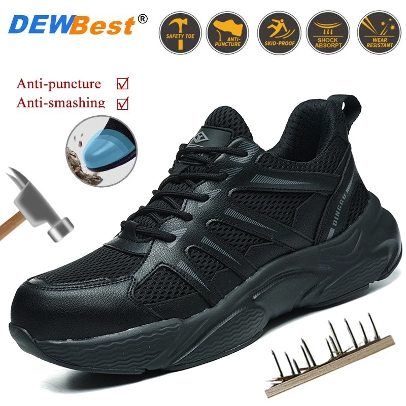 Men's models anti-smash anti-puncture steel head lightweight breathable anti-odour new work men's shoes site summer