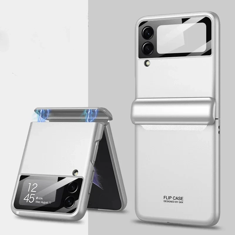 Voor Samsung Galaxy Z Flip 7 6 5 4 3 Volledige Bescherming Scharnier Luxe Cover Shell Camera Glas op Z Flip3 4 Flip4 Flip5 Magnetische Case