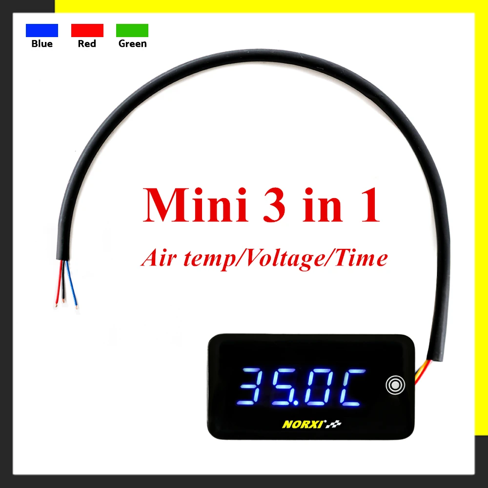 Motocycle 3 in 1 Air temperature Voltage Time Automatic brightness adjust For YAMXHA NMAX XMAX LED Digital Display square meter