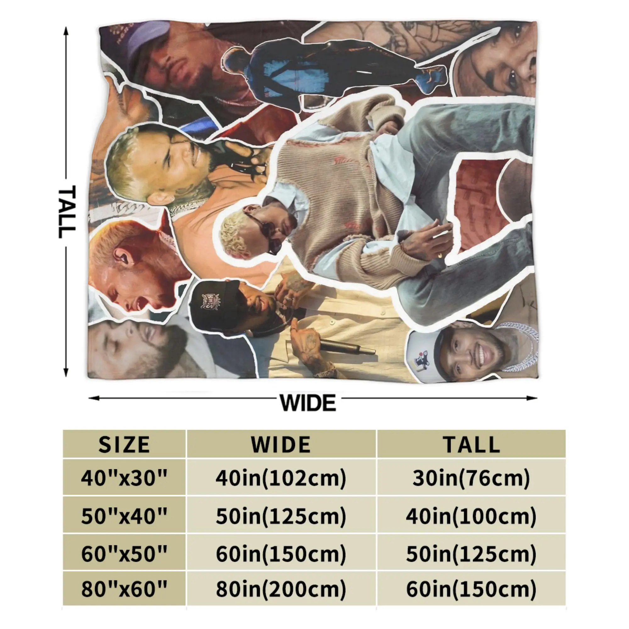 بطانيات كريس براون بريزي باول XX جولة جودة الفراش الناعمة يلقي الشتاء نزهة ديكور المنزل مفرش سرير مريح #6