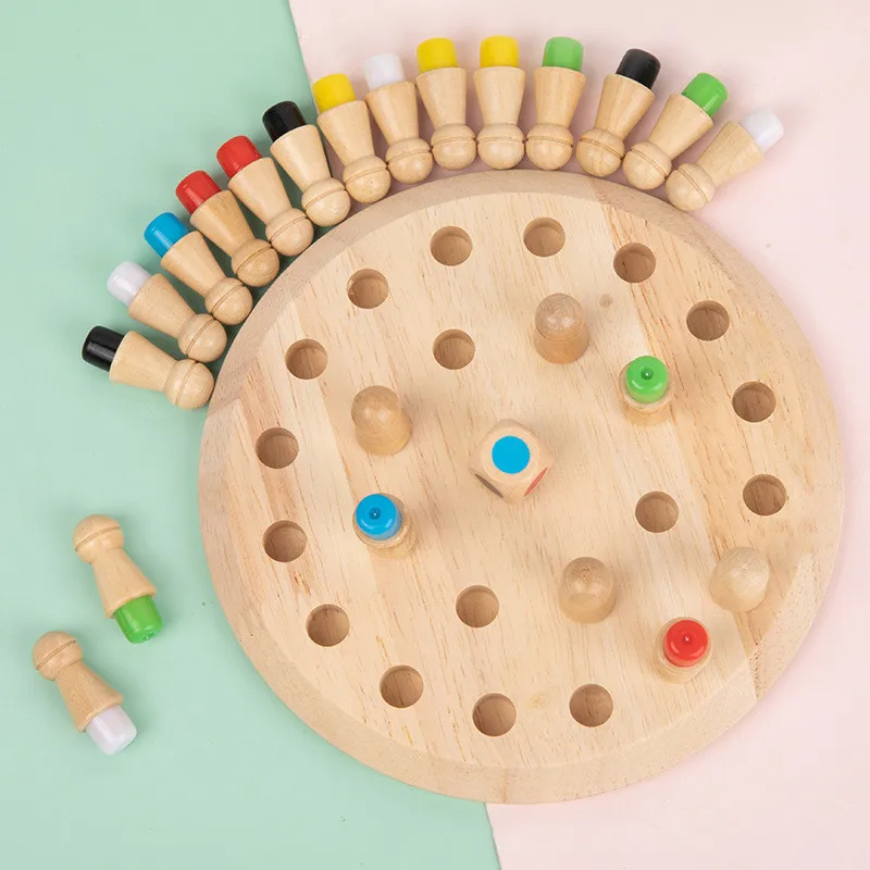 Wooden Chessboard Color Memory Chess Game Memory Concentration Training Wooden CHILDREN'S Early Education Educational Toys