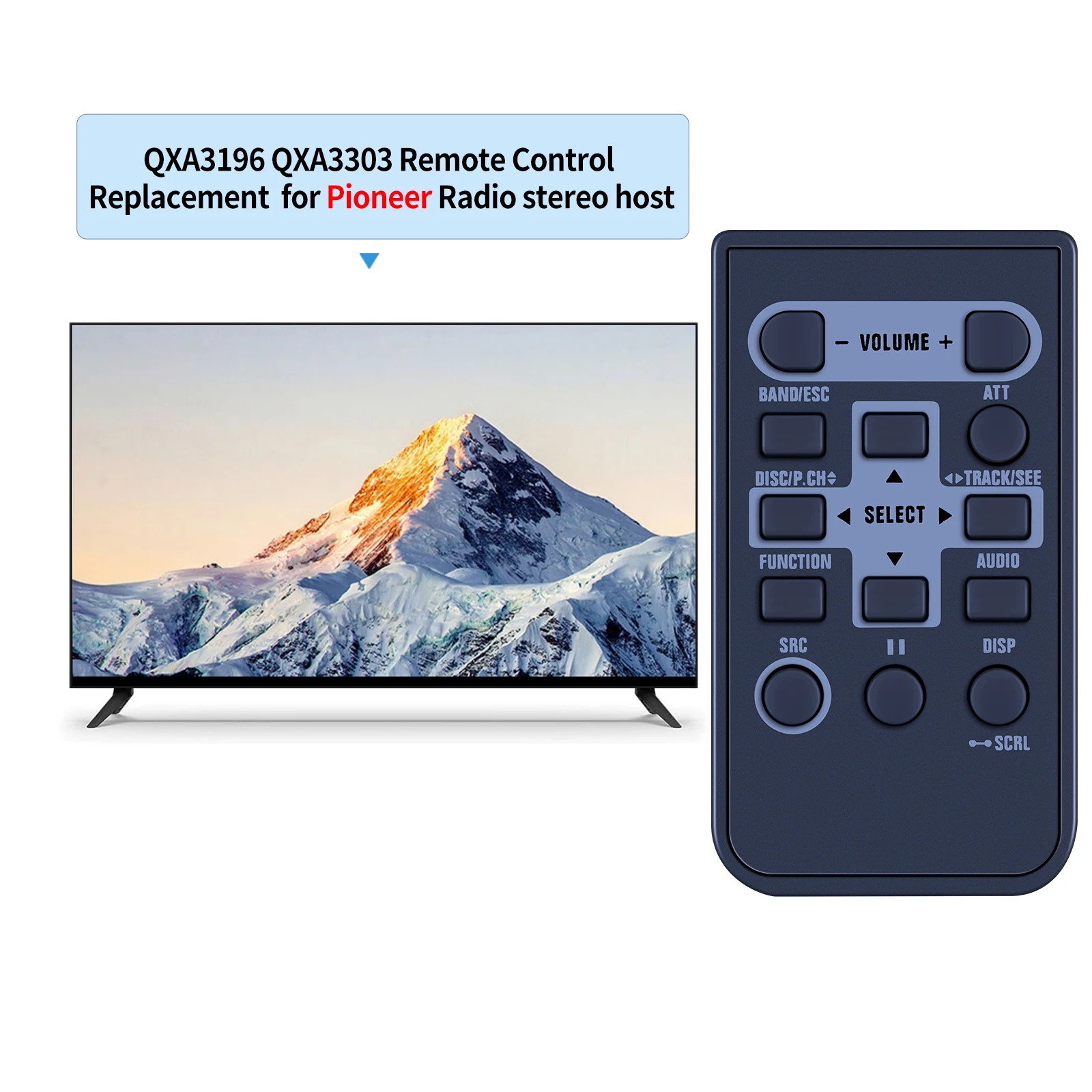 مشغل أقراص مدمجة للسيارة جهاز تحكم عن بعد لبايونير ، QXA3303 ، DEH-1350MP ، DEH-1390MP ، DEH-1300MP ، DEH-P7200HD ، DEH-22UB