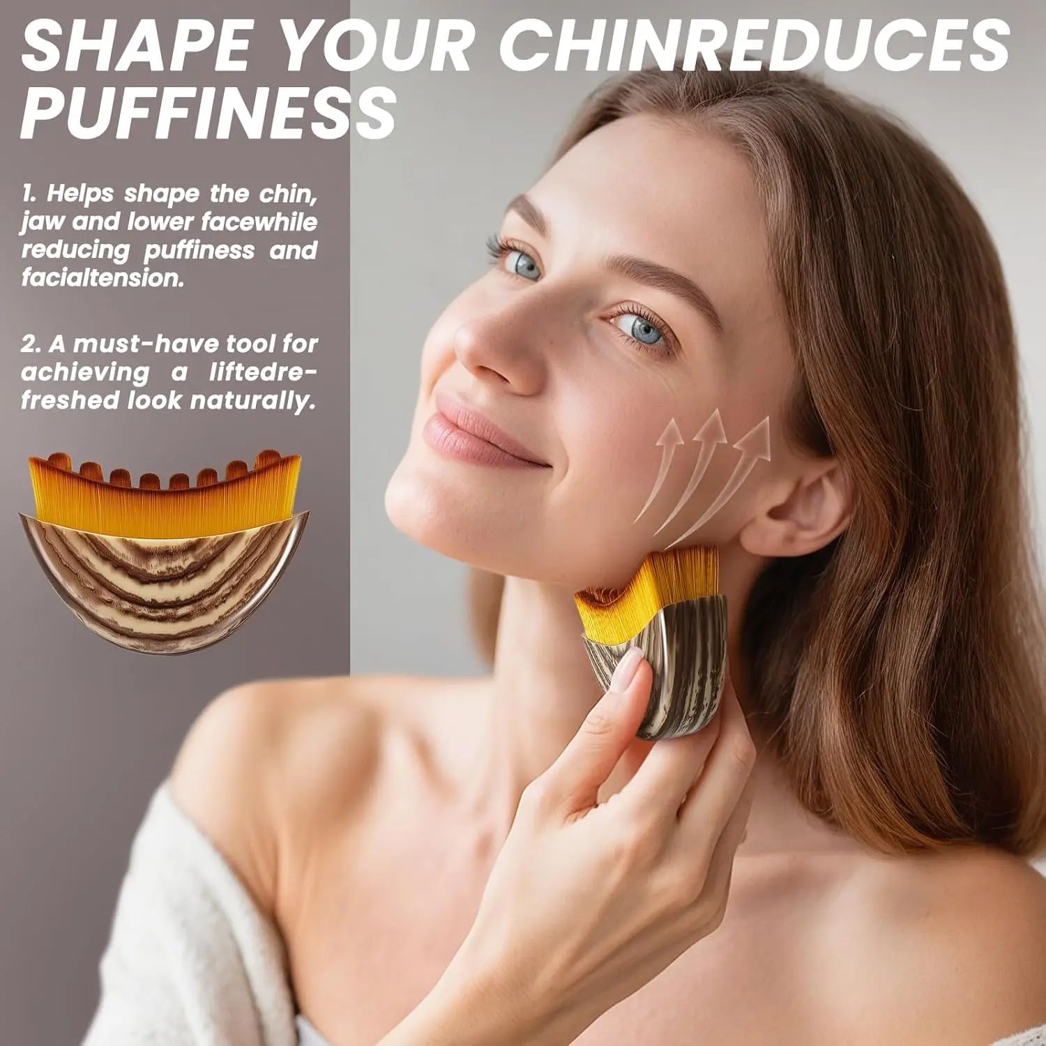 Brosse pour le visage, Contour lymphatique, brossage à sec, masseur de Drainage lymphatique pour le visage, menton, ligne de mâchoire, outil de sculpture de beauté