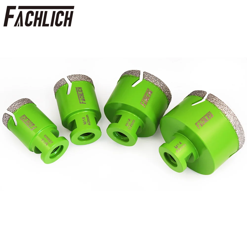 FACHLICH 1/2 Stück Bohrer Kernbohrer Durchmesser 6-150mm für Keramikfliesen Granit Marmor Stein M14 Gewinde Trockenbohrer Lochsäge – Detail 8