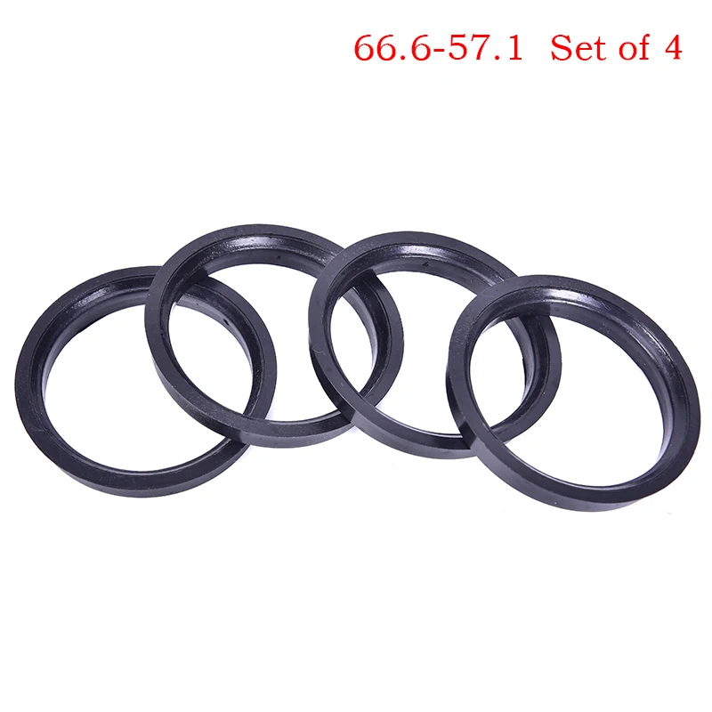 

- 4Pcs 66.6-57.1mm Plastic Wheel Bore Center Collar Hub Centric Ring -