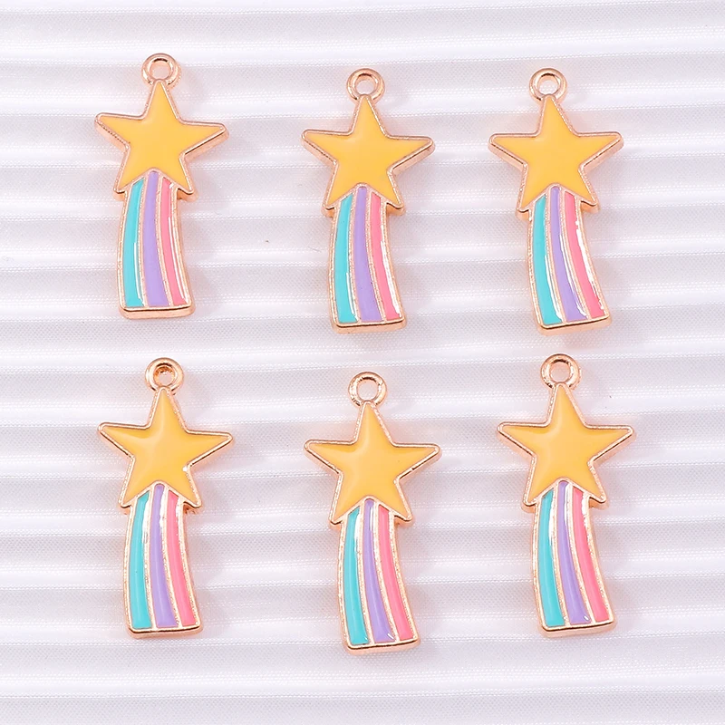 10 teile/los Cartoon Emaille Regenbogen Wolken Charms für Schmuck Machen Frauen Mode Tropfen Ohrringe Anhänger Halsketten DIY Handwerk Geschenk – Detail 7