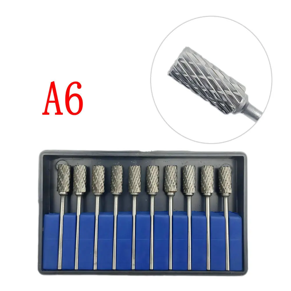 10pcs Dental Lab Polisher Drills Assorted Tungsten Steel Carbide Burs 2.35MM Low Speed Handpiece Polisher